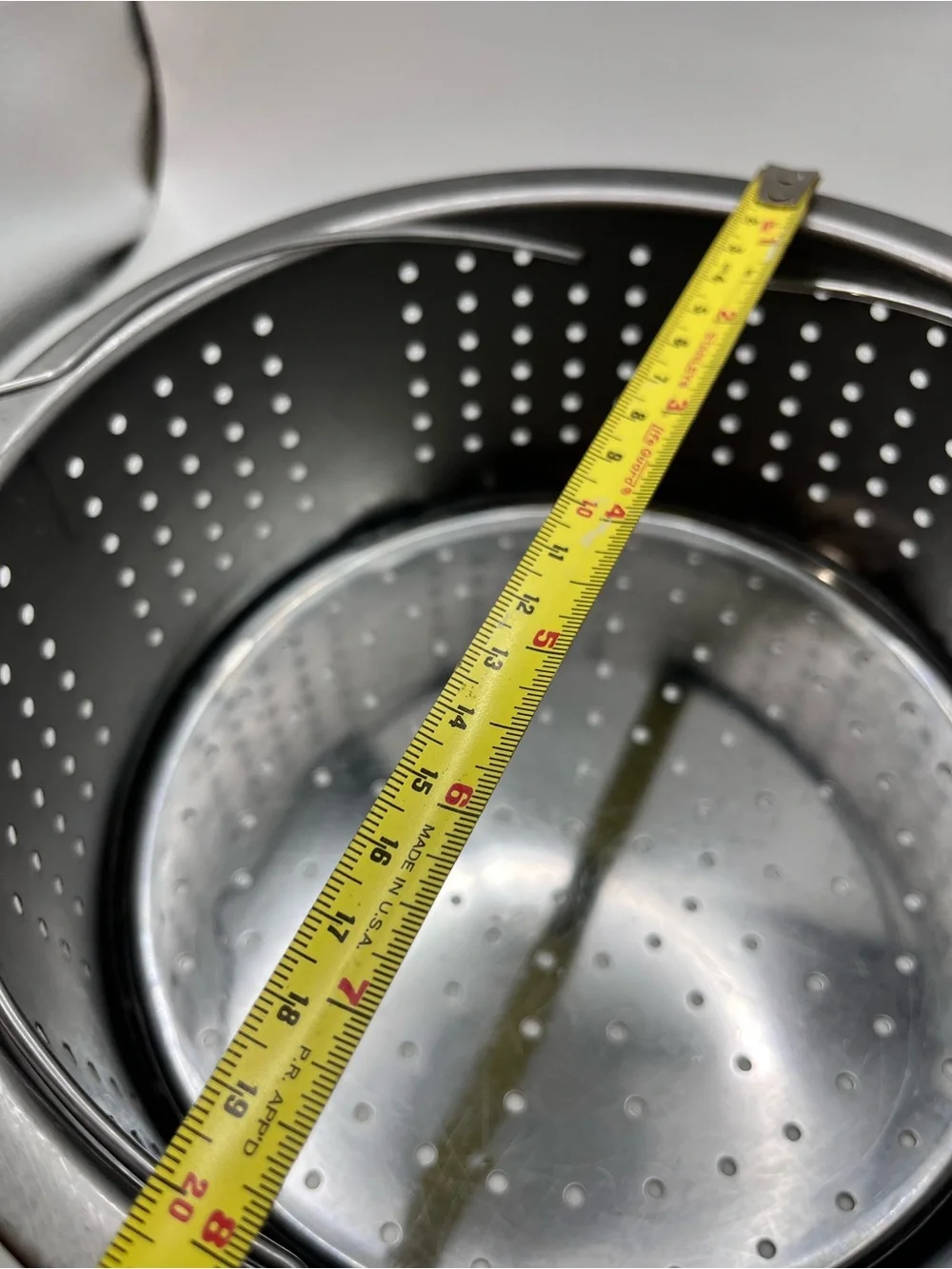 Perforated Stainless Steel Steamer Basket - Silver